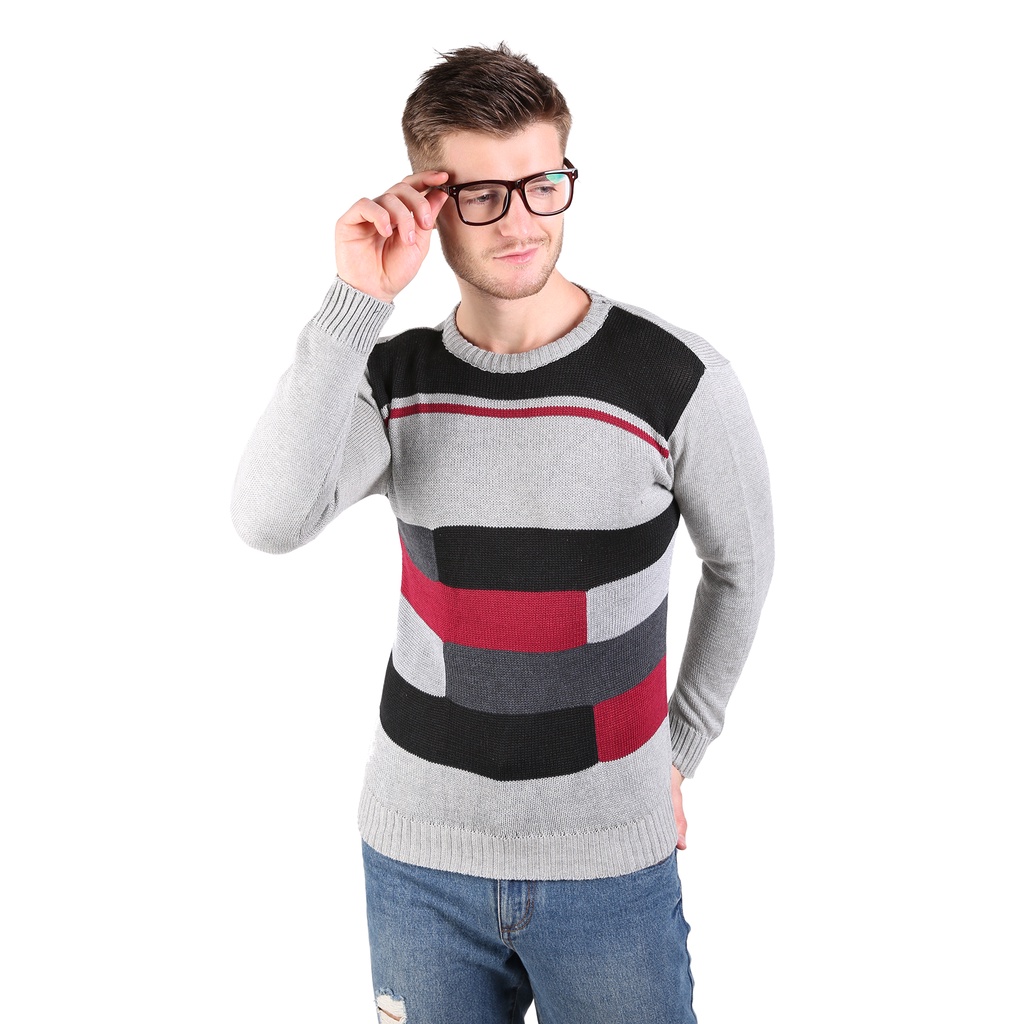 Sweater Pria Casual Rajut Abu – SWE 871