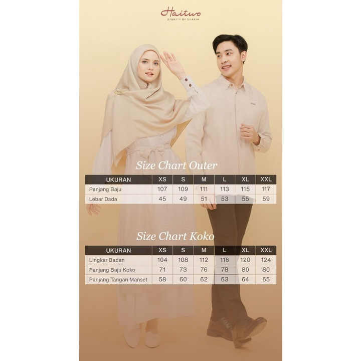 HAITWO COUPLE OUTER LAIQAH DAN KOKO LABIB BAHAN LINEN DESAIN ELEGANT