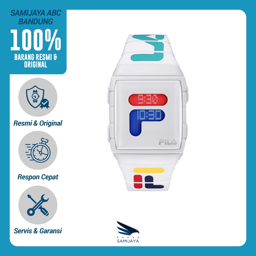 Jam Tangan Pria Digital FILA FL 38 105 007 Putih Resin Original Resmi