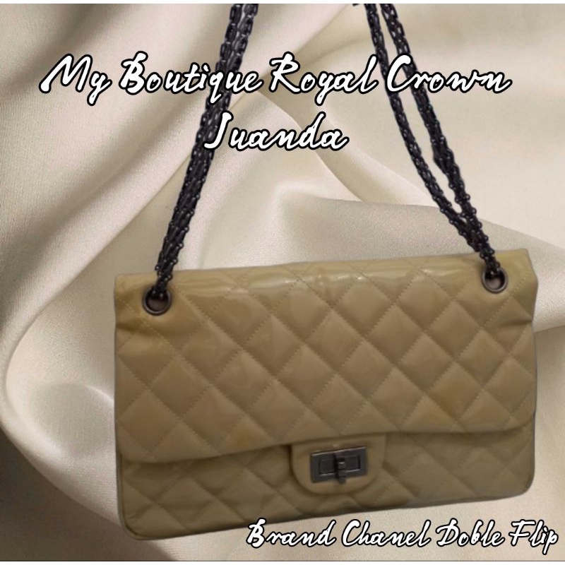 SOLD Preloved Tas Chanel Double Flap, full kulit Glossy