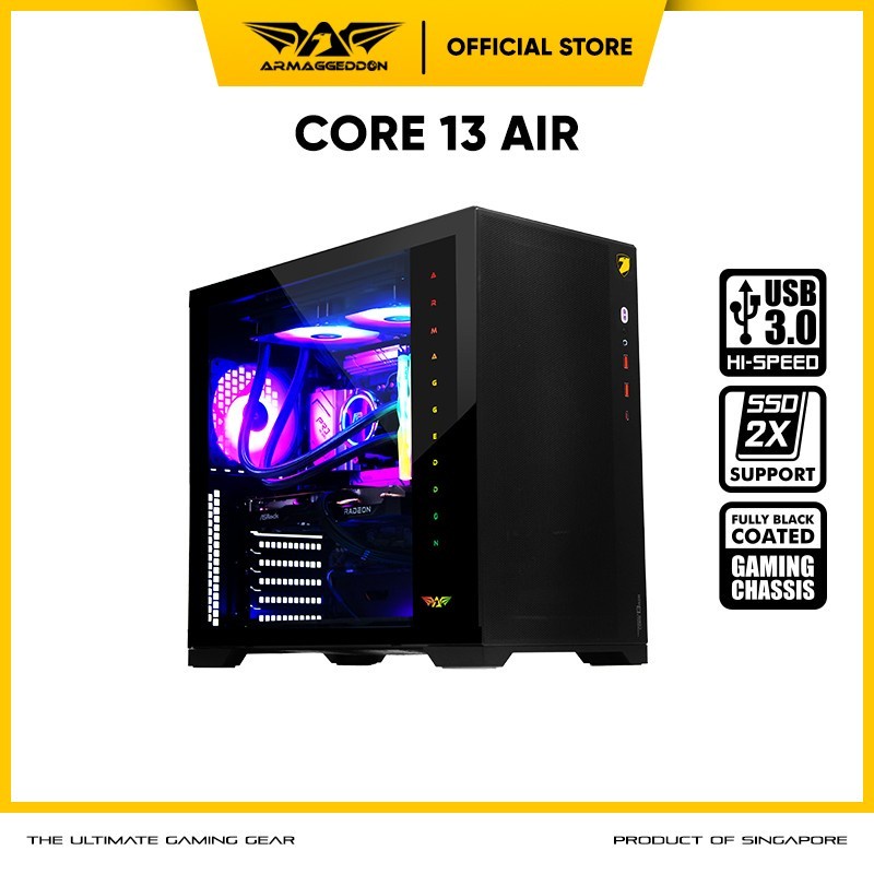 Casing Gaming Armaggeddon Tessaraxx Core 13 Air E-ATX | Black PC Case