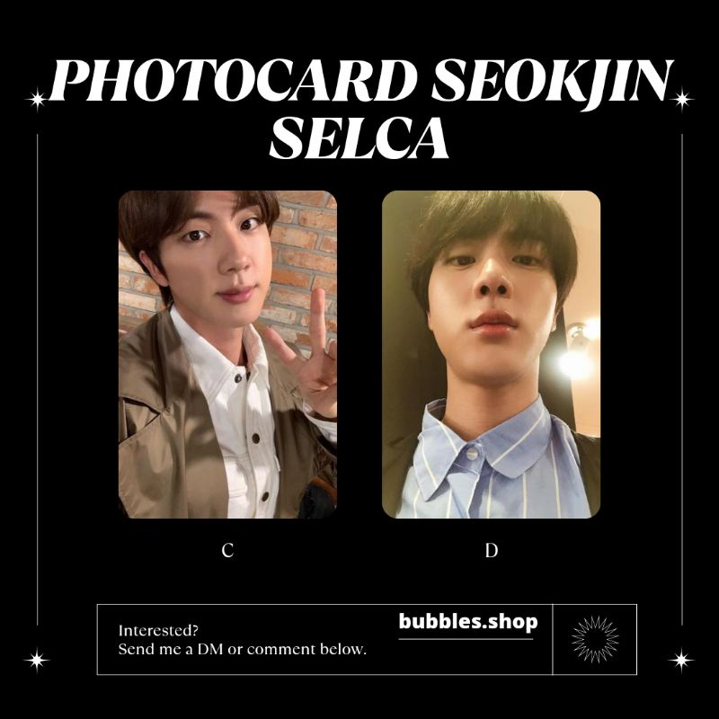 PHOTOCARD UNOFFICIAL SEOKJIN BTS SELCA