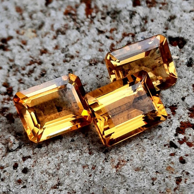 BATU NATURAL KOTAK CITRINE 16x12mm