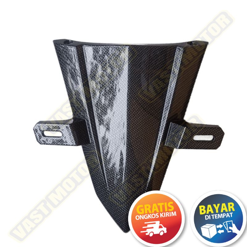 [ ORI AHM ] Dasi Depan Dudukan Plat Nomor Carbon Honda Beat LED Street Deluxe 2020 - Sekarang Motif 