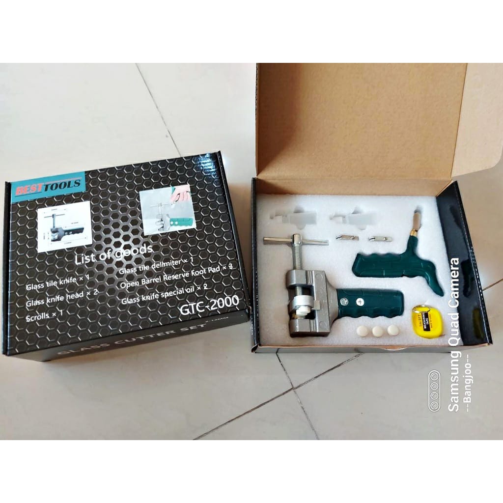 Glass cutter set Opener BESTTOOLS - alat potong - pisau potong kaca keramik Granit model Genggam +