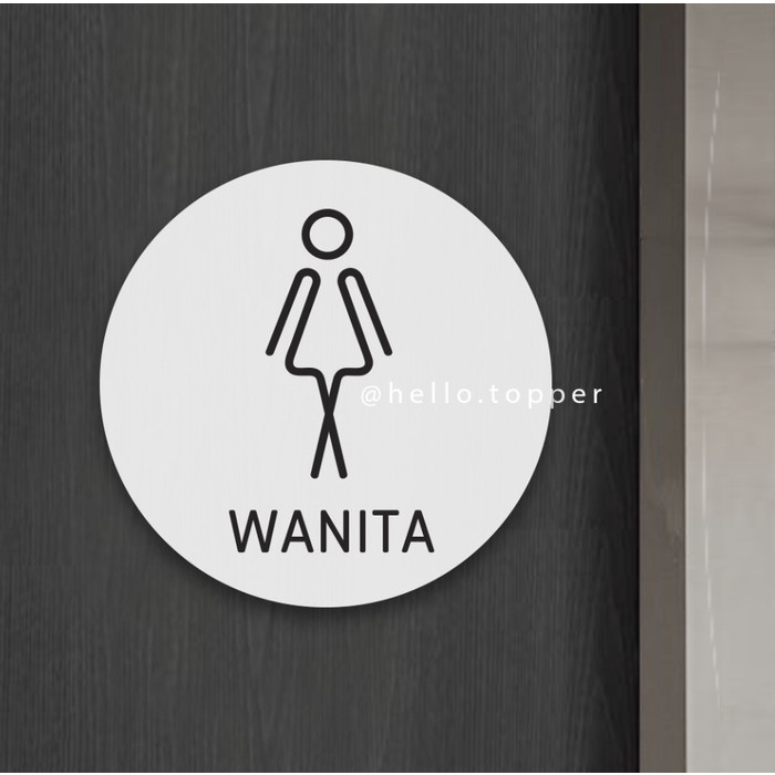 

TOILET SIGNAGE AKRILIK BULAT - WANITA SIGN WC RESTROOM