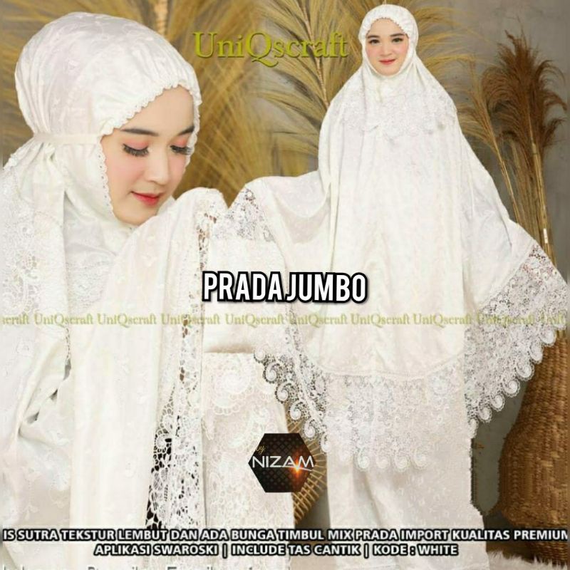 mukena dewasa mewah mukena prada jumbo Sutra renda import ori Nizam