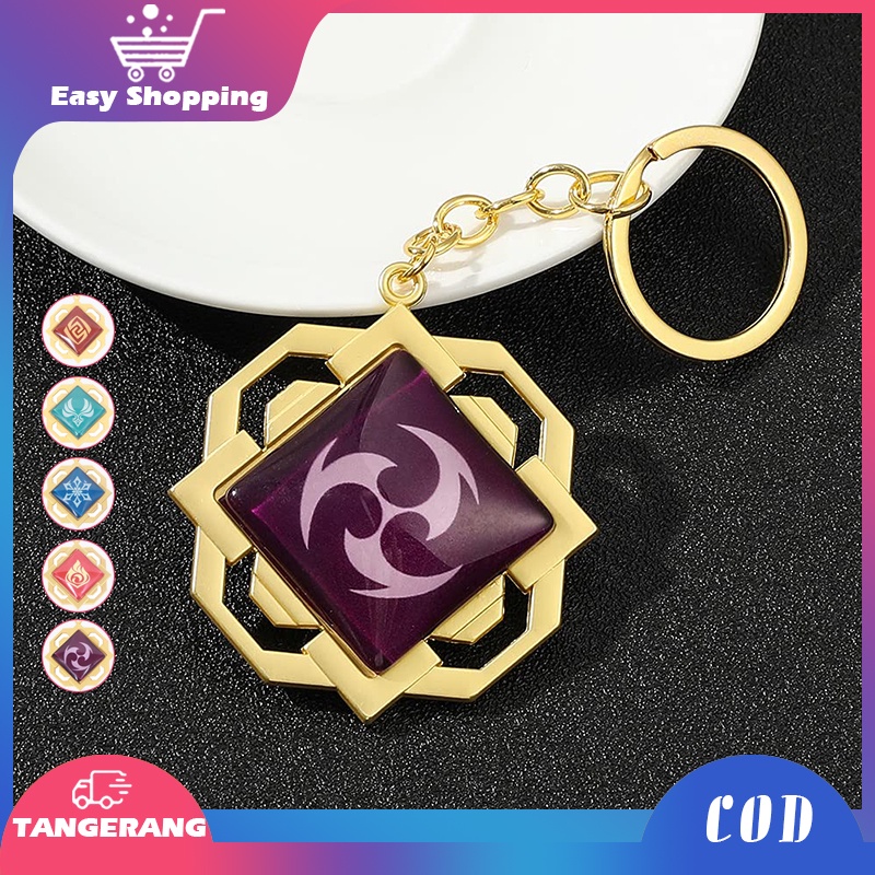 Gantungan Kunci Desain Anime Luminous Genshin Impact Keychain Vision Genshin Impact Cosplay