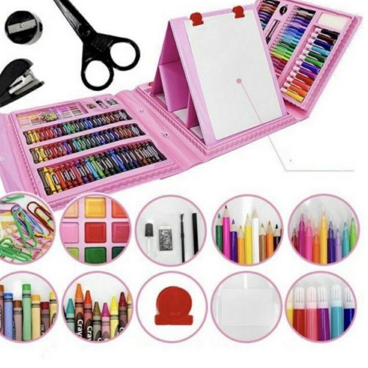 

(U-7.7✉) Crayon Set Drawing 208 pcs/Alat anak melukis dan mewarnai art set 208 pcs terviral