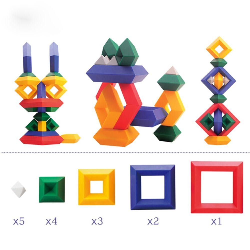 Mxbeauty Piramida Blok Bangunan Set Anak Hadiah Anak Piramid Manusia 3D Puzzle Mainan Kecepatan Kubus Set Menara Mainan Edukasi Blok Bangunan Square Building Block Toys