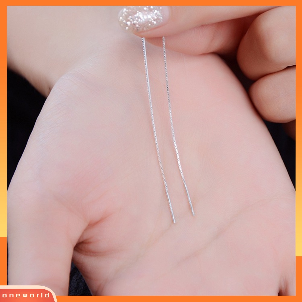 [WONE] 1pc Fashion Wanita Panjang Linear Rantai Menjuntai Garis Telinga Threader Anting Perhiasan