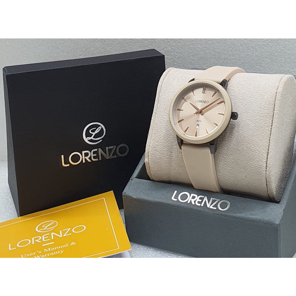 Jam Tangan Wanita Lorenzo 7127 Fashion Analog Rubber Karet Original