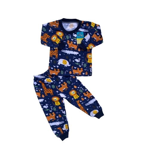 2 Stel Setelan Baju Lengan Panjang + Celana Panjang Anak Bayi Balita Motif Full Prin