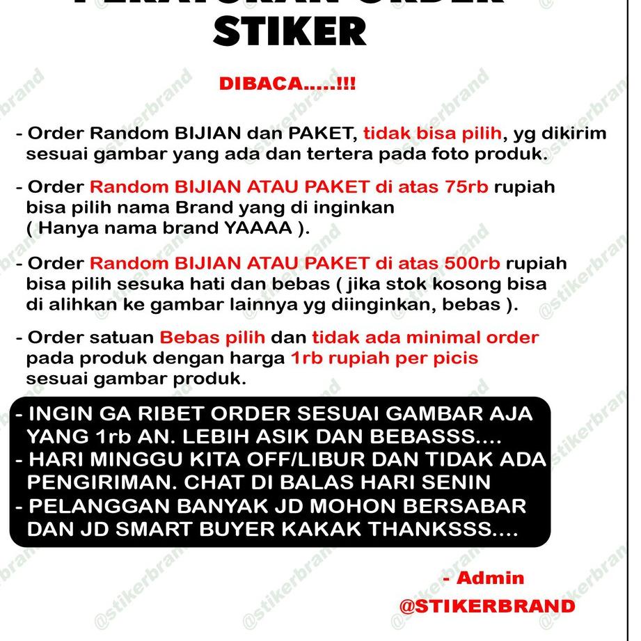 

Baru 국 Stiker brand distro isi 45 pcs grosir pembelian random atau acak bahan graftac anti air