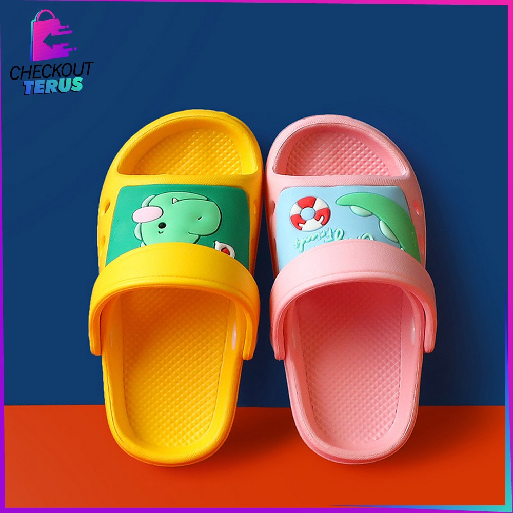 CT S10 Sandal Selop Karakter Model Tali Belakang Anak Impor Sendal Slop Karet Anak Sandal Slop Eva