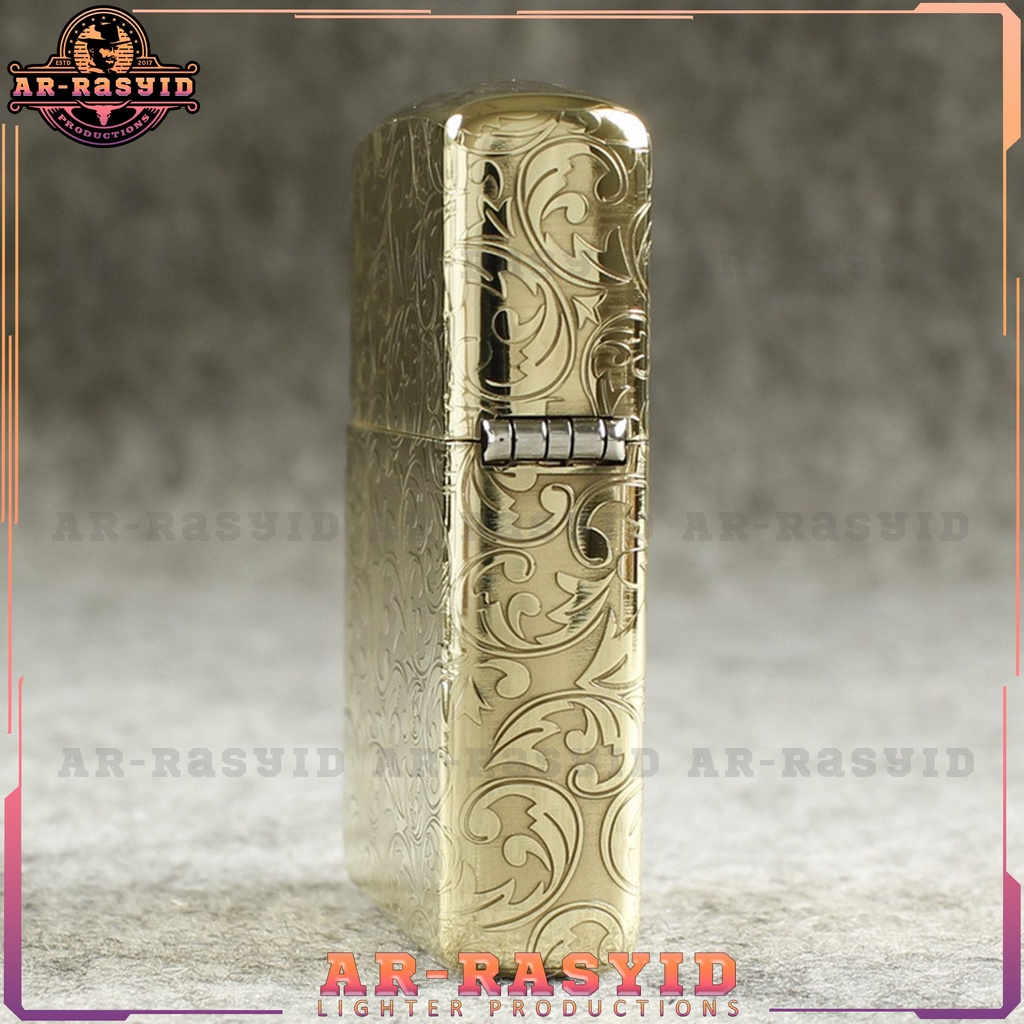 BISA COD!! Korek Api Minyak Zippo Gold Motif Batik Ukir 3845-44