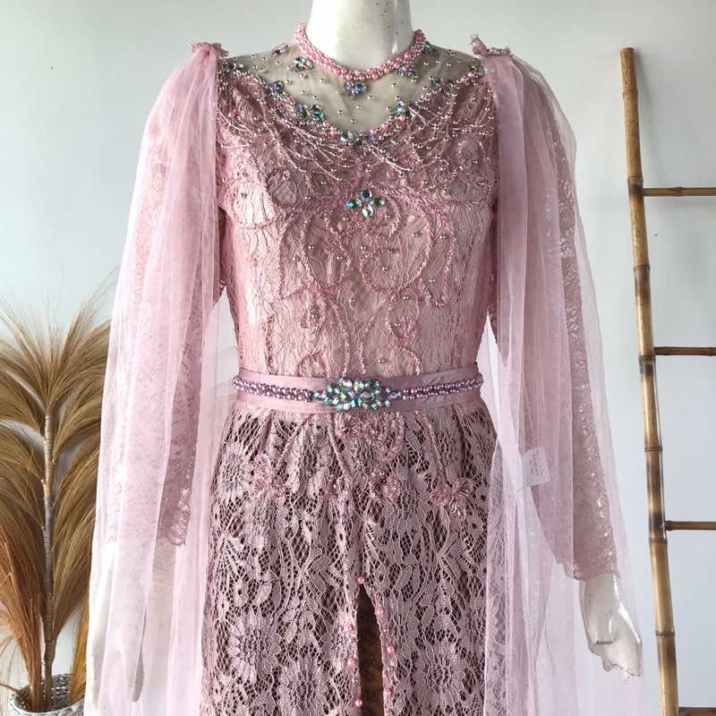 kebaya pengantin Rosegold/kebaya pengantin slim/kebaya pengantin ekor