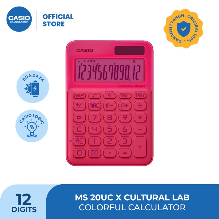 

BOOM SALE CASIO COLORFUL CALCULATOR NEW EDITION MS 20UC NEON PINK X CULTURAL LAB