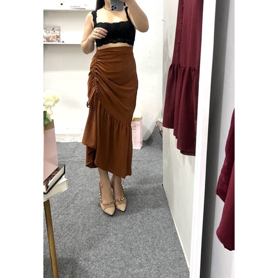 Cherry_ Skirt mermaid | Rok duyung serut | Rok wanita korean style