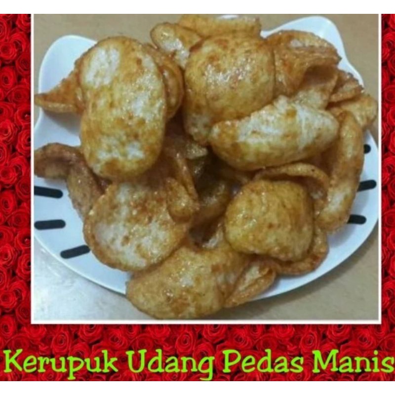 

kerupuk udang pedas manis enak,renyah dan gurih/keripik/cemilan best seller kemasan 500gr