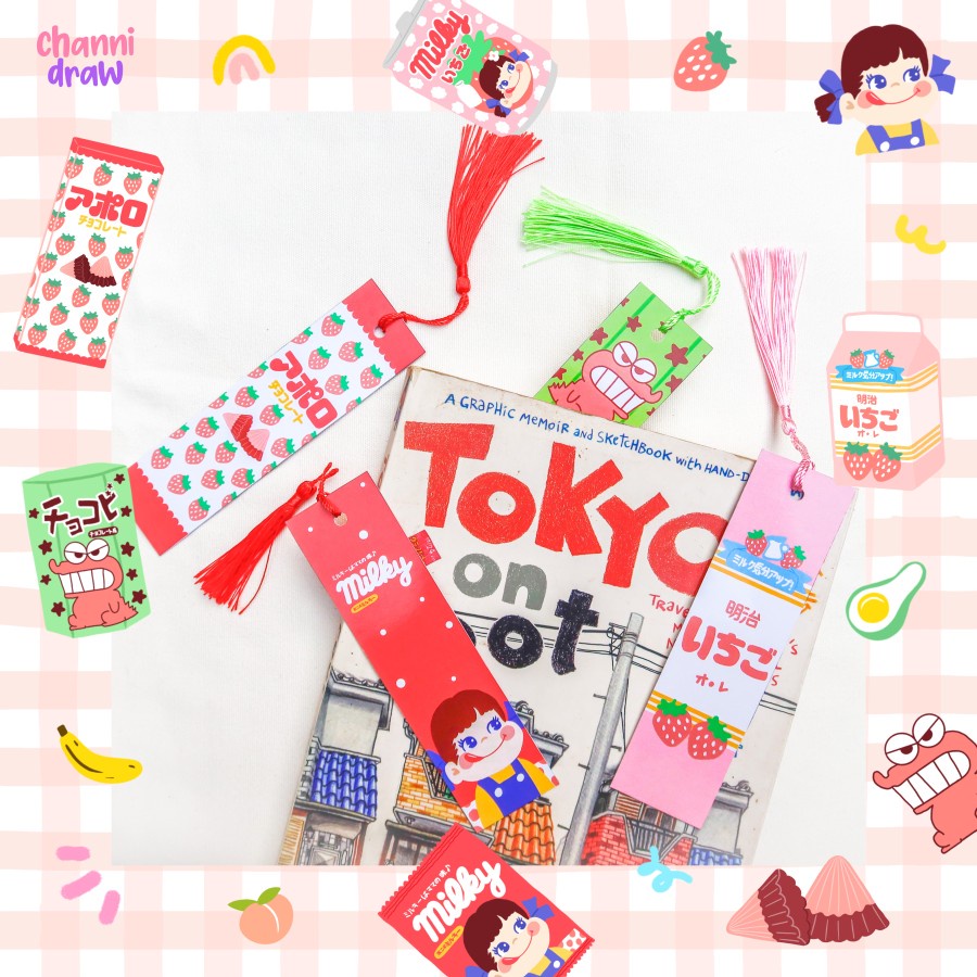 

Bookmark Tassel Channidraw | Pembatas Buku Japan snack, Korean snack