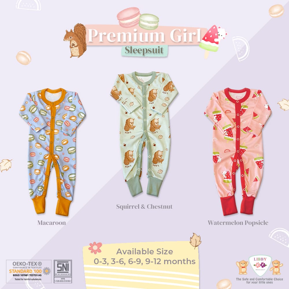 LIBBY PREMIUM SLEEPSUIT MOTIF GIRL / SLEEPSUIT BAYI