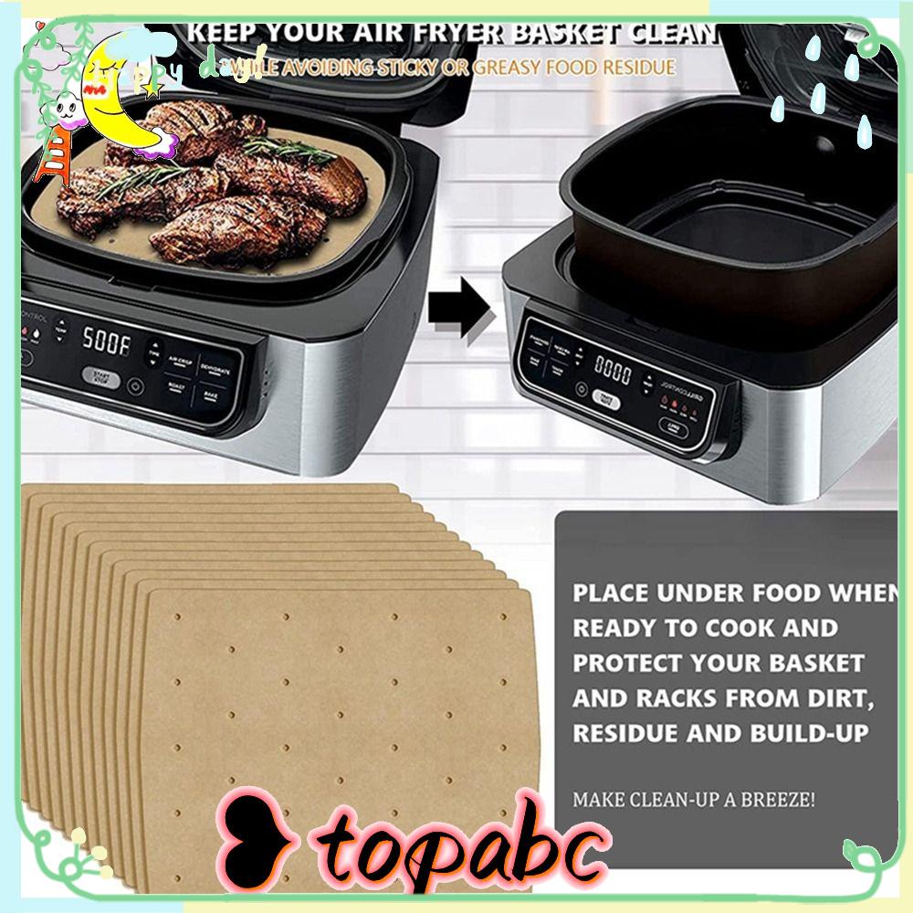 Top 100Pcs Air Fryer Kertas Tahan Panas Pengganti Aksesoris Baking Parchment Pads