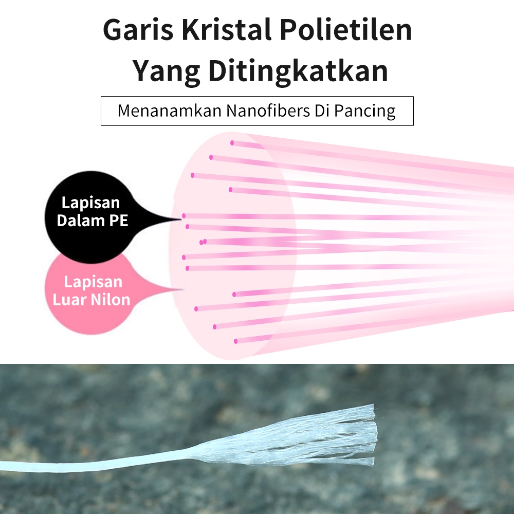 Bingolife Tali Pancing Lalat Jepang 50m Nylon Pe Fusion Line Tarik Super Kuat Kekerasan Pancing Anti Keriting Sub Line Kompetitif