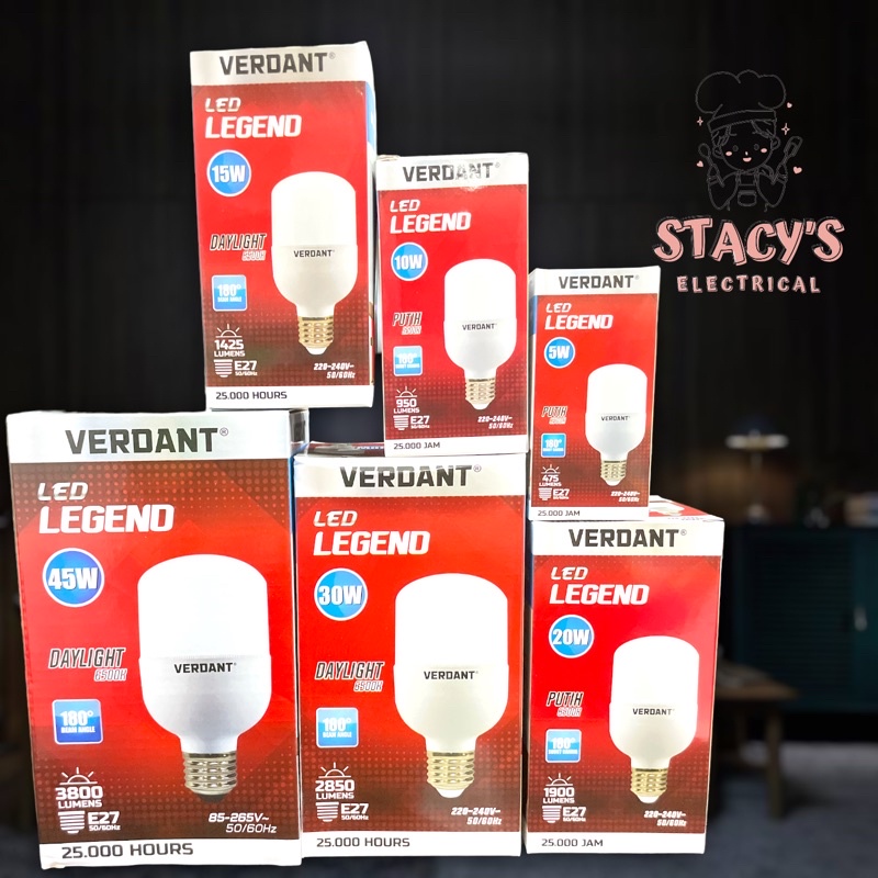 LAMPU VERDANT LED LEGEND CAHAYA PUTIH ALL WATT MURAH MERIAH
