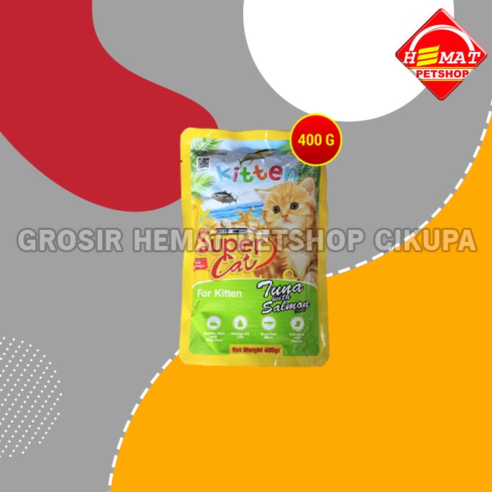 Super Cat Pouch Makanan Basah Kucing Wet Food SuperCat 400 Gram
