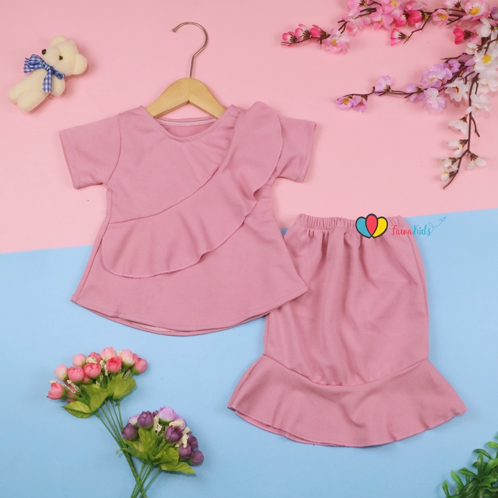 [POLOS] Setelan Lolly Anak uk 1-2 Tahun / Set Atasan Bawahan Rok Kulot Perempuan Baju Cewek Import