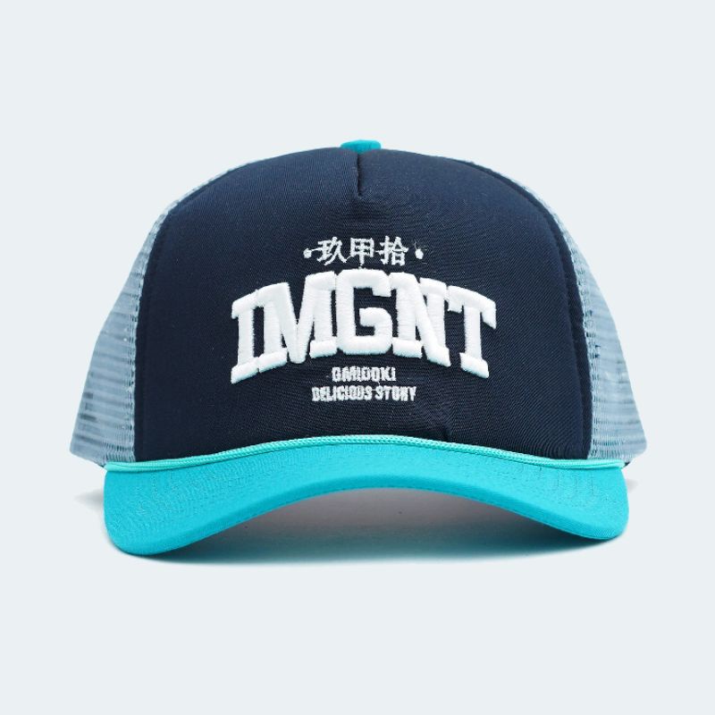 Omidoki Topi Trucker Hat Bordir Tosca Navy Abu Muda