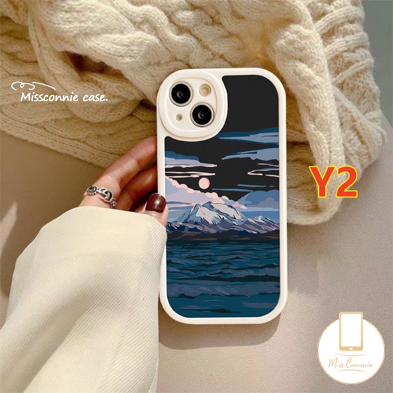 Realme C35 C25Y C25s C31 C30s C17 GT C12 C55 10 Pro C21 C53 C2 C25 C30 C21Y C15 C11 C20A C3 C17 C20 8 5 9i 8i 8Pro 6i 5i 5s 6s 6 7i Gunung Salju Sunset Pemandangan Lembut Couple Case/Sarung Couple/Sarung Couple/Sarung Couple/Sarung Couple