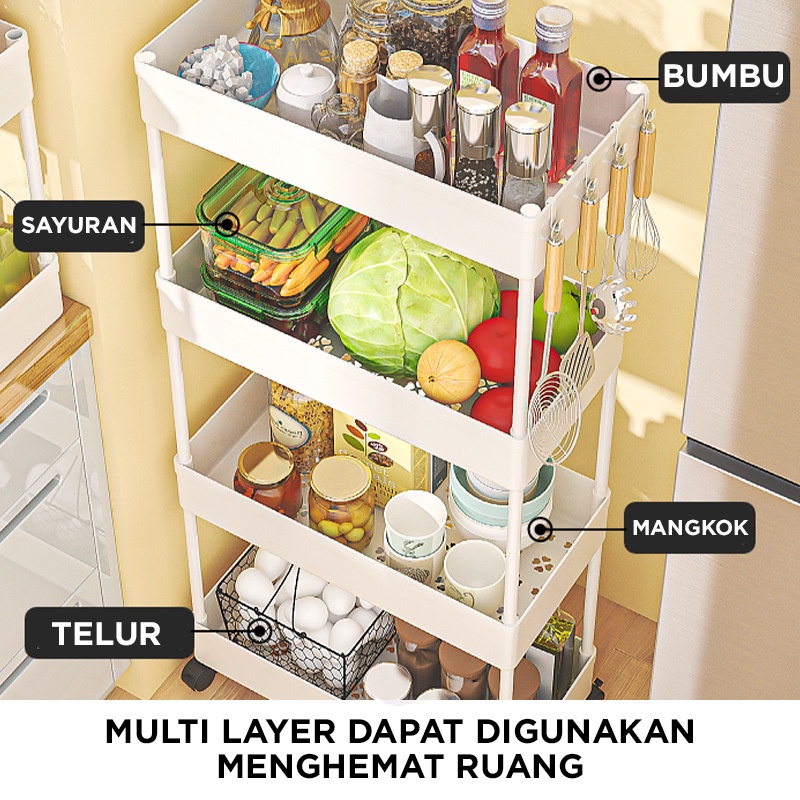 Rak Dapur Minimalis / Rak Dapur Tingkat serbaguna / Rak Dapur Serbaguna 4 Tingkat