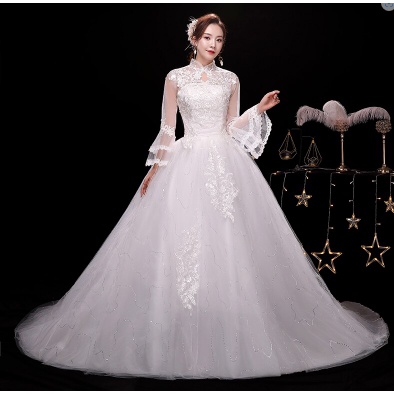 Gaun Pengantin Gaun Bola Putih Karnaval Natal O-Neck Girls