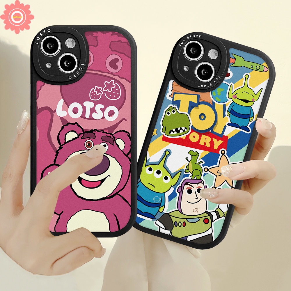 Oppo A96 A16 A15 A5s A17K A55 A54 A77s A17 A57 A95 A12 A16K A74 A76 A16E A3S A1K A94 A7 Reno 5Z 8 7 7Z 5F 5 6 A53 A92 A9 A5 A31 Toy Story Kartun Strawberry Bear Manyo Sarung Soft Case