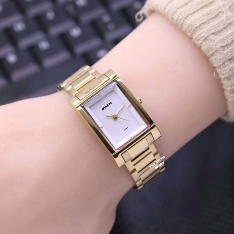 Jam Tangan Wanita Mirete Import Petak Persegi Tahan Air // Jam Tangan Wanita Terbaru Analog // Jam Tangan Wanita cewek Cantik // Jam Tangan Wanita Terlaris MODEL SIMPLE // Jam Tangan Wanita  Bayar Di Tempat