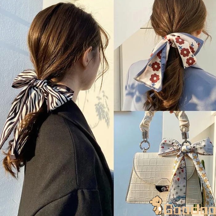 Ikat kepala Syal Sutra Korea/Syal Satin Kelas Atas/Tas Kepar/Sorban/Ikat Rambut Tali /Twilly Scarf Korea Fashion Aksesoris Rambut-Doo