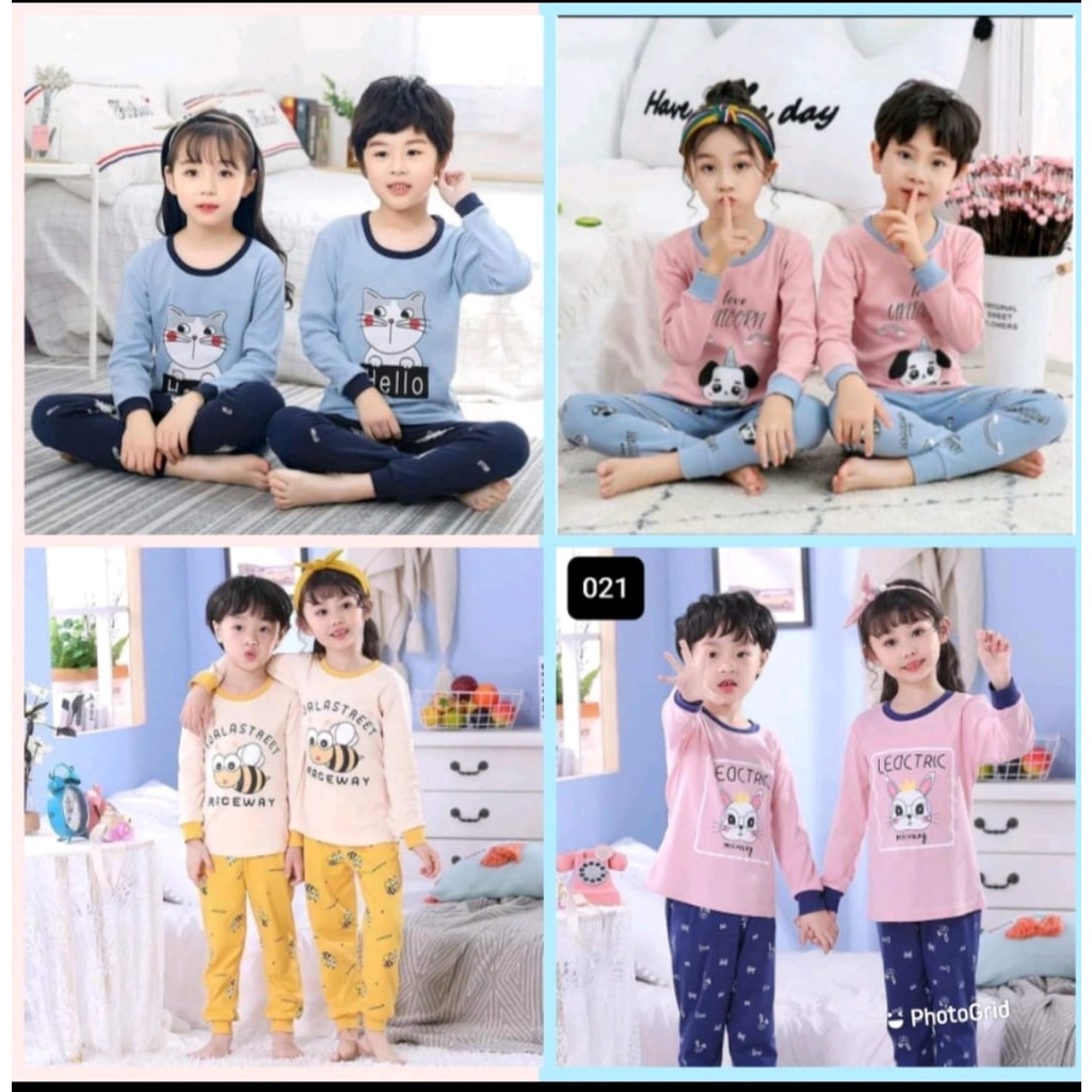 BAJU TIDUR ANAK KAOS  RANDOM (3pcs)PAKET HEMAT SIZE S,SIZE M,SIZE L,SIZE 6,SIZE 8,SIZE 10