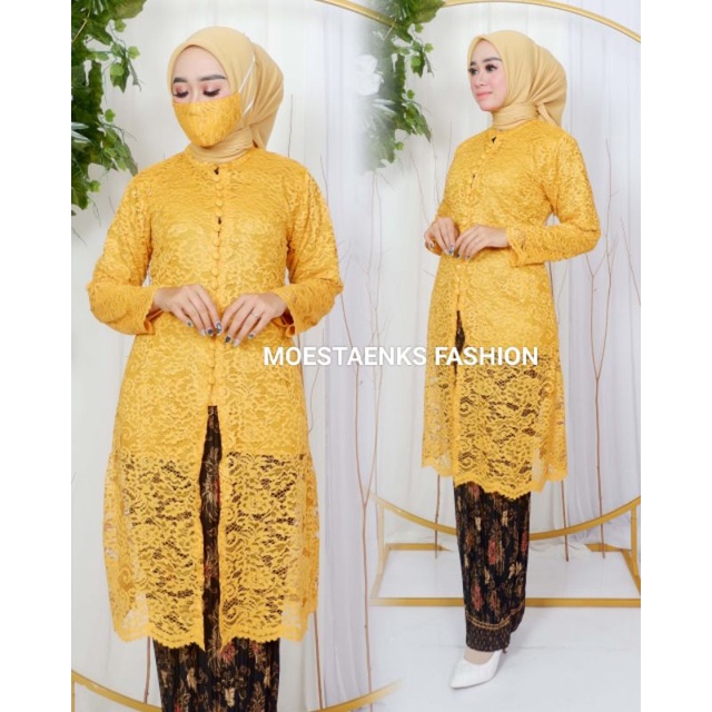 SET TUNIK BROKAT/SET TUNIK BROKAT KANCING DEPAN/SET TUNIK MODERN/SET TUNIK KONDANGAN