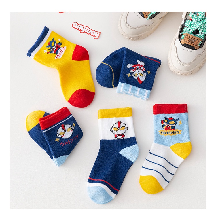 ELFYDO KS29 KAOS KAKI ANAK LAKI LAKI KARAKTER MOTIF ULTRAMAN