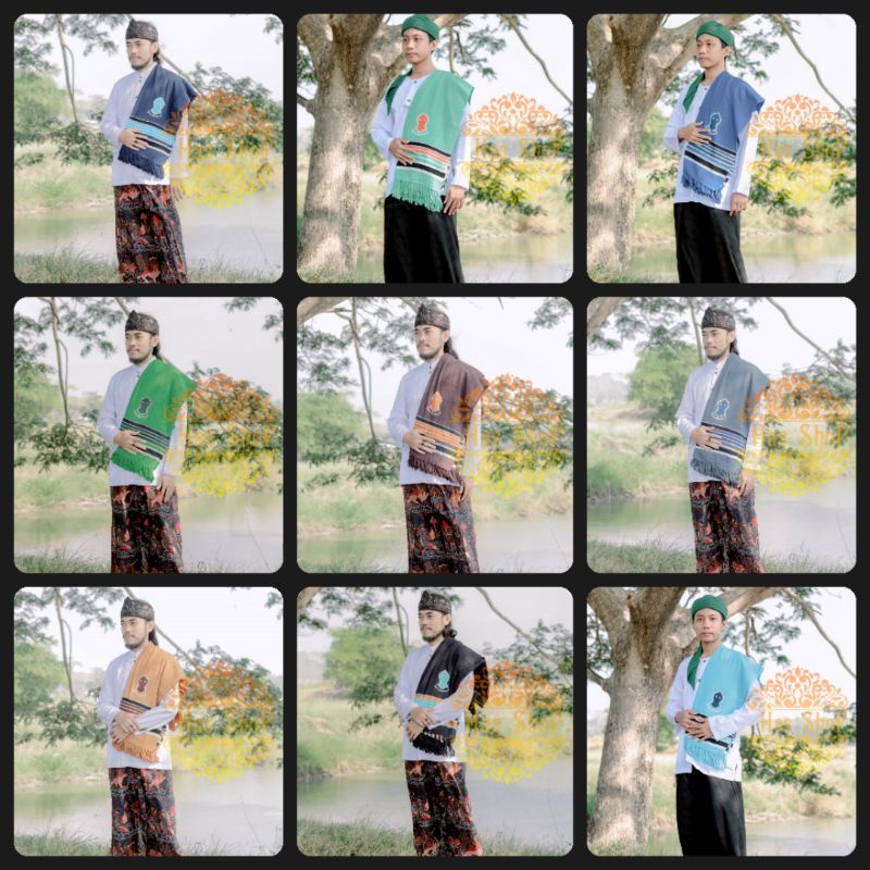 Sorban terompah - Sorban Panjang kashmiri shawl -Sorban tenun putih panjang