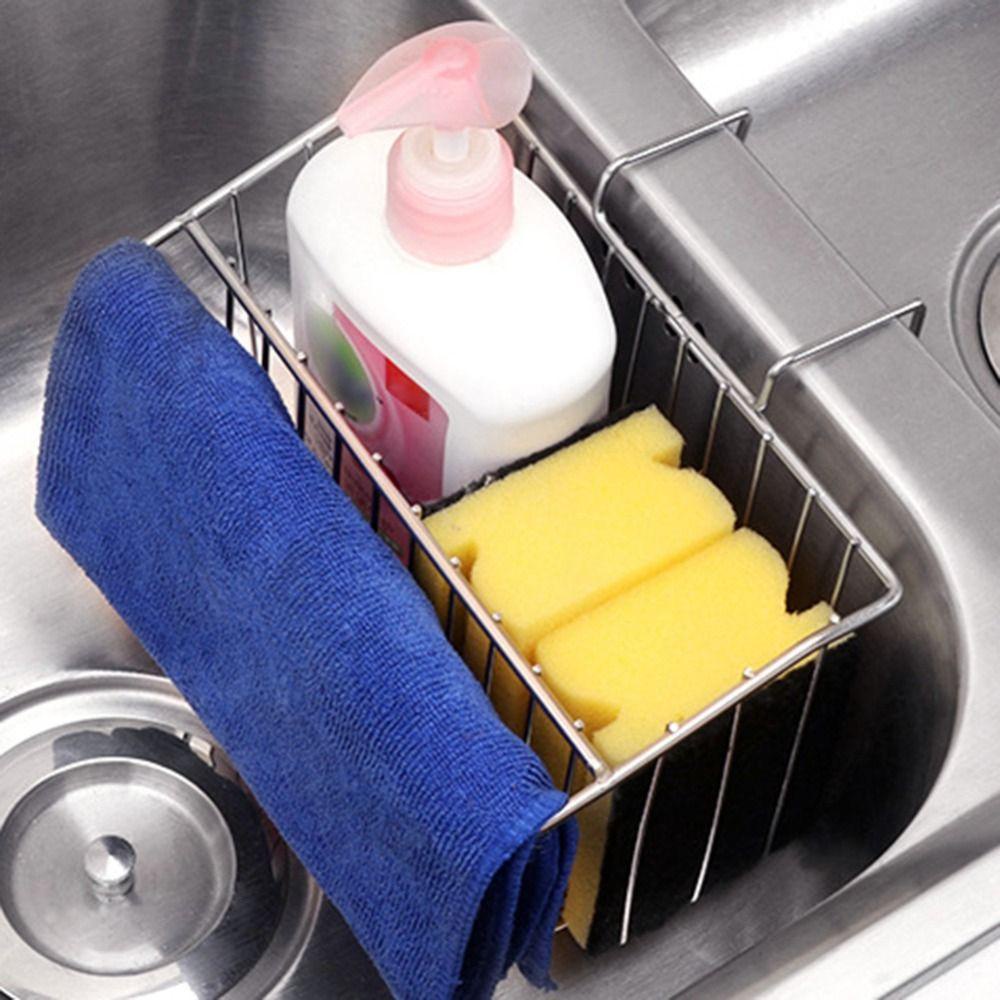 Solighter Drain Storage Basket Organizer Wastafel Dapur Praktis Portabel Tahan Lama