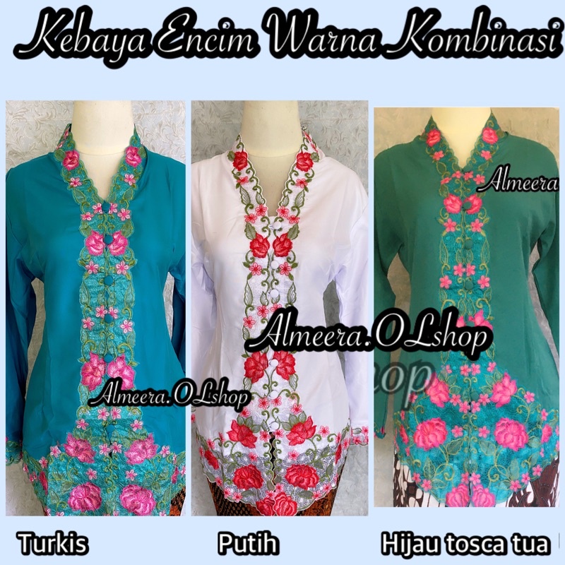 kebaya encim bordir warna senada ukuran S