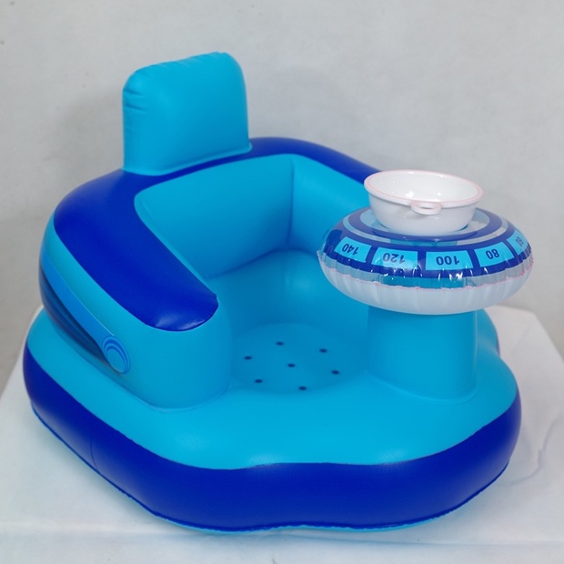 stroberi pola Sofa Tiup Kursi Pompa Musik /Tempat Duduk   Infant Seat Makan Bayi termurah musik bahan pvc anak karakter sofa angin portable bebek