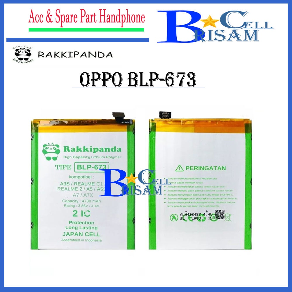 Batre Batrai Baterai RakkiPanda - BLP673 BLP 673 Oppo A3S / Realme C1 / Realme 2 / Oppo A5S / Oppo A