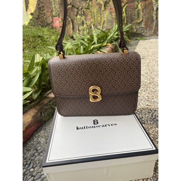 preloved buttonscarves audrey bag monogram brown medium original