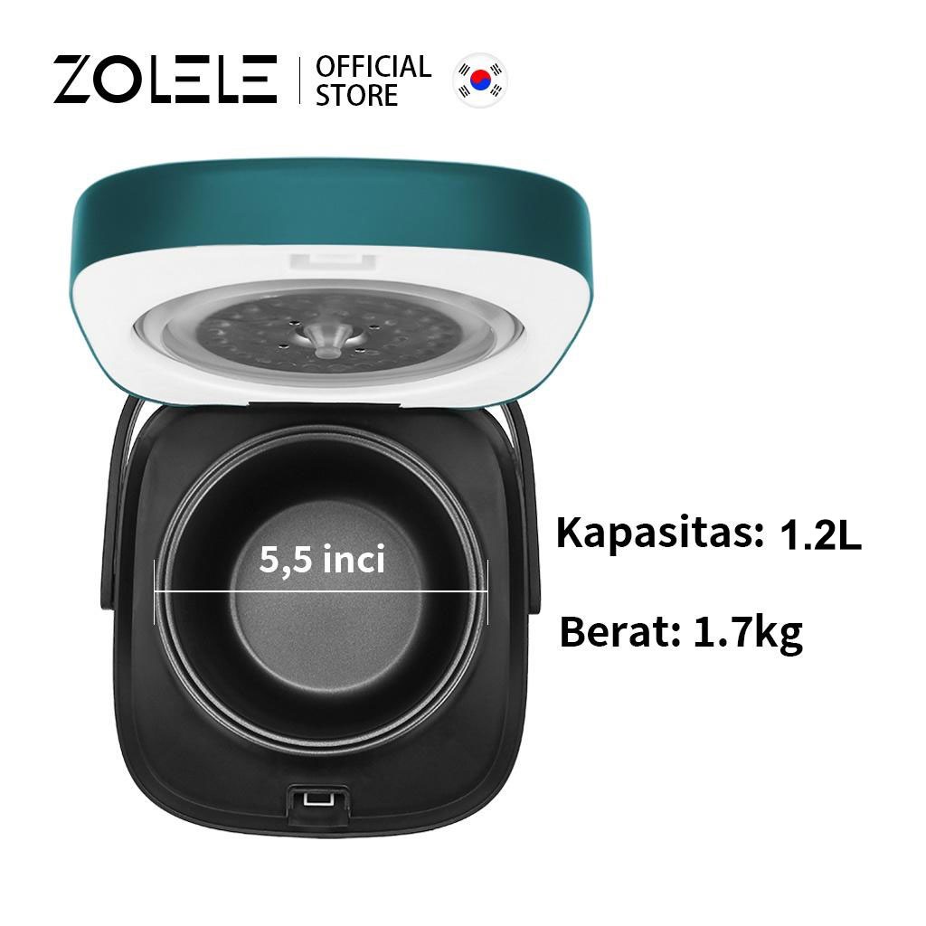 ZOLELE Rice Cooker Mini Penanak Nasi Kecil Anak Kos Mewah Magic Com 2-3 Porsi Multi Non Stick Pressure Cooker Portable Non Stick Ricecooker Low Watt Steamer Elektrik Listrik Travel Student Version ZB001