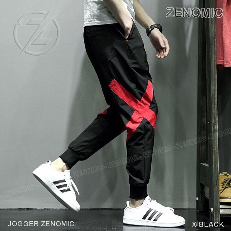 Celana Jogger Pants Pria Hypebeast X Black Zenomic Distro - Sweatpants Original Keren Hip Hop Etnik 