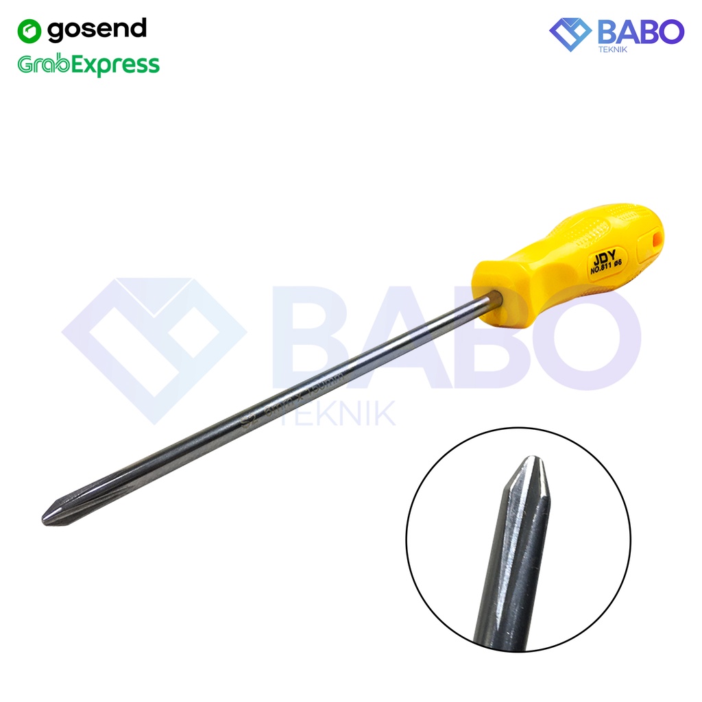 JDY 5X100 Screwdriver /Obeng Plus 4"X5MM (+) PLUS Obeng Plastik